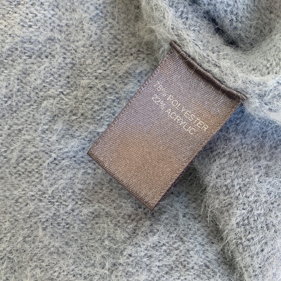 Marled Light Blue Fuzzy Sweater - Picture 6 of 9